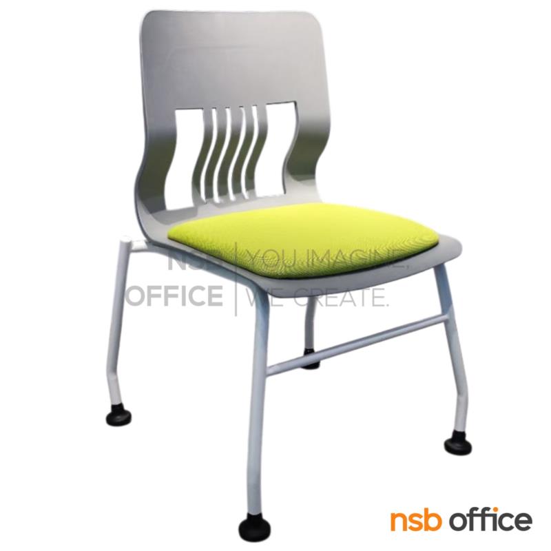 เก้าอี้อเนกประสงค์เฟรมโพลี่ รุ่น Dazzle (แดซเซิล) ซ้อนเก็บได้ ขาเหล็กพ่นสี จุกแป้น