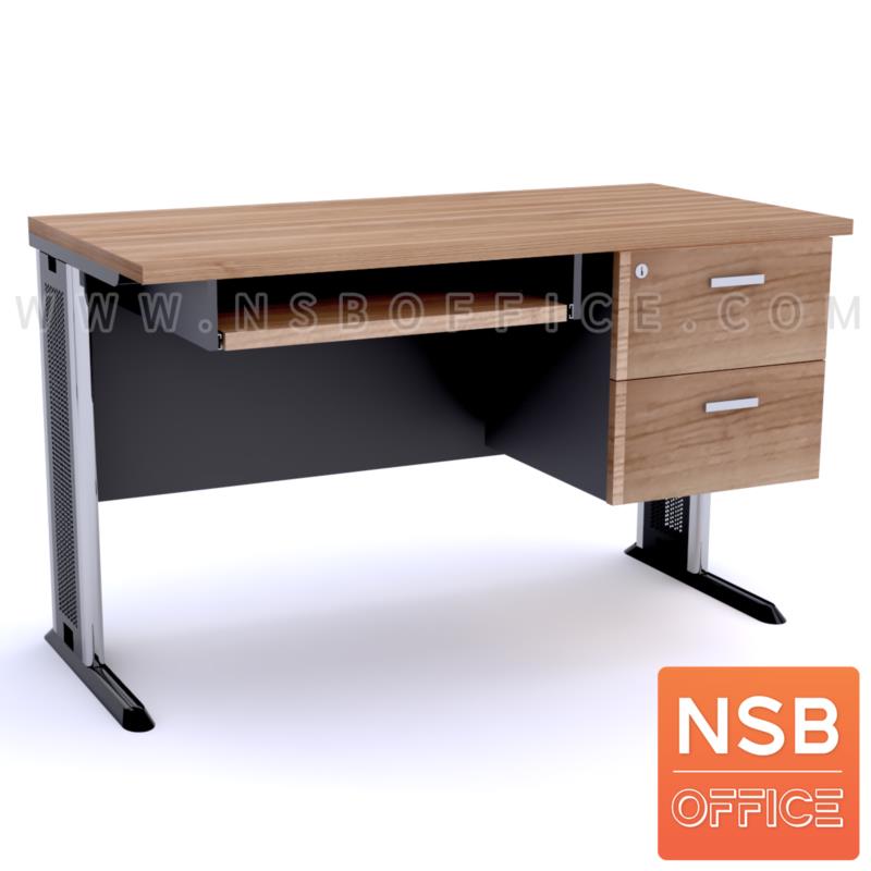 A10A038:โต๊ะคอมพิวเตอร์ 2 ลิ้นชัก พร้อมรางคีย์บอร์ด รุ่น Lumonic (ลูโมนิก) ขนาด 120W, 135W, 150W cm. ขาเหล็กตัวแอล