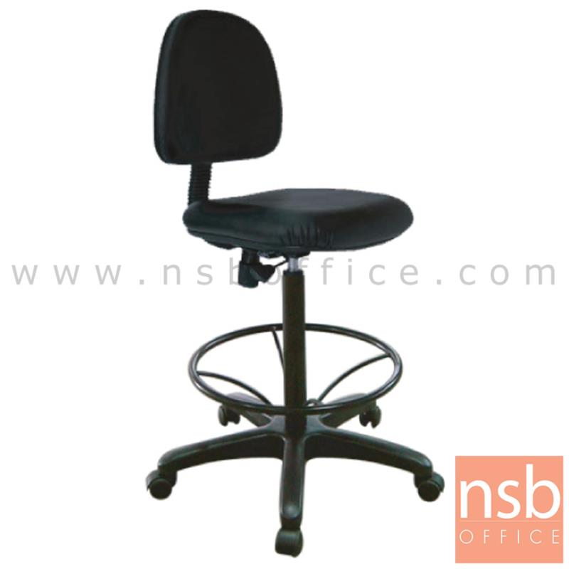 B02A061:เก้าอี้บาร์ที่นั่งเหลี่ยมล้อเลื่อน รุ่น Grave (เกรฟ)  โช๊คแก๊ส มีก้อนโยก ขาพลาสติกแบบตัน