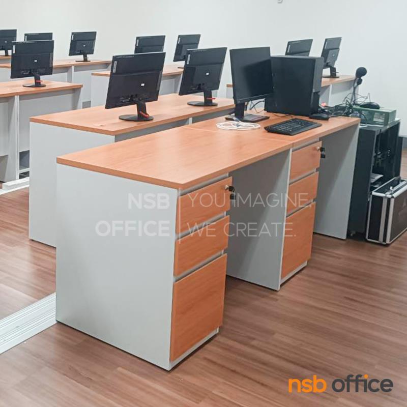 โต๊ะทำงาน 3 ลิ้นชักบานเพ่ รุ่น Gemvis (เจมวิส) ขนาด 100W ,120W ,135W ,150W cm.  