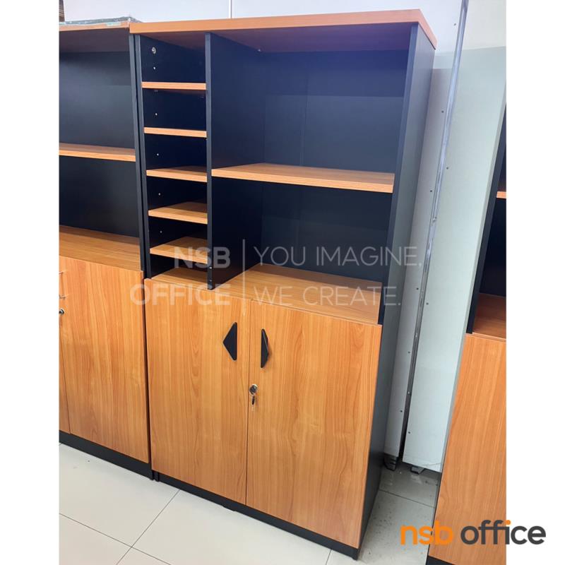 C04A090:ตู้เอกสาร บนโล่ง ล่างบานเปิดทึบ รุ่น Pointer (พ้อยซ์เตอร์) สูง 160 cm. เมลามีน