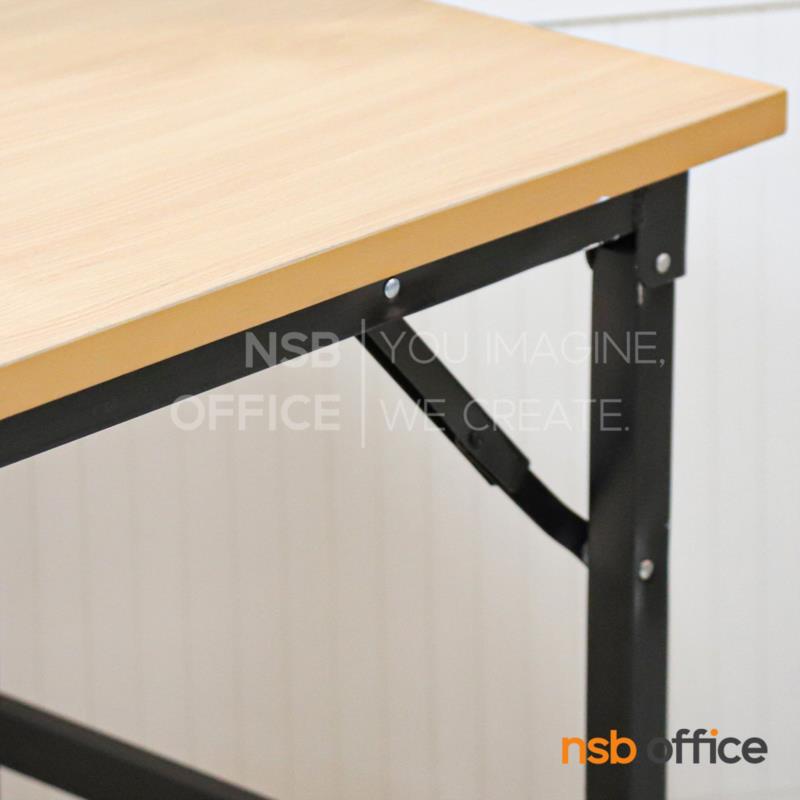 โต๊ะพับหน้าเมลามีนลายไม้ รุ่น Zyxen (ไซเซน)  ขาเหล็กพ่นดำ