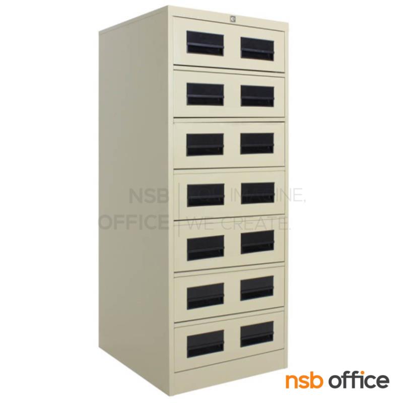 E16A004:ตู้เก็บบัตร 7 ลิ้นชัก (บัตรขนาด 5"*8" นิ้ว) 541W*616D*1322H mm   