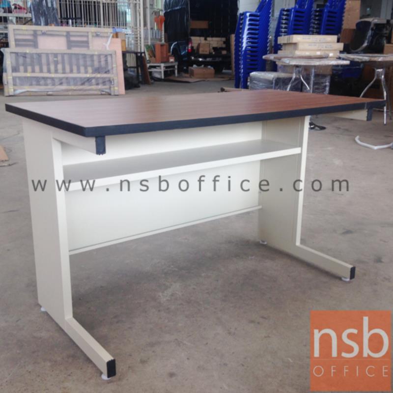 โต๊ะประชุมตรง Top โฟเมก้าลายไม้ รุ่น Amolika (อโมลิก้า) ขนาด 120W ,150W ,180W cm.  ขาเหล็กตัวแอล