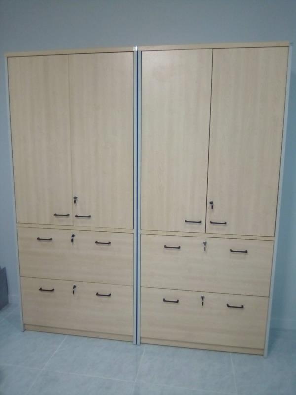 ตู้เอกสาร 5 ชั้น บนบานเปิดทึบ ล่างลิ้นชักแฟ้มแขวน รุ่น Padavona (พาดาโวนา) สูง 200 cm. เมลามีน 