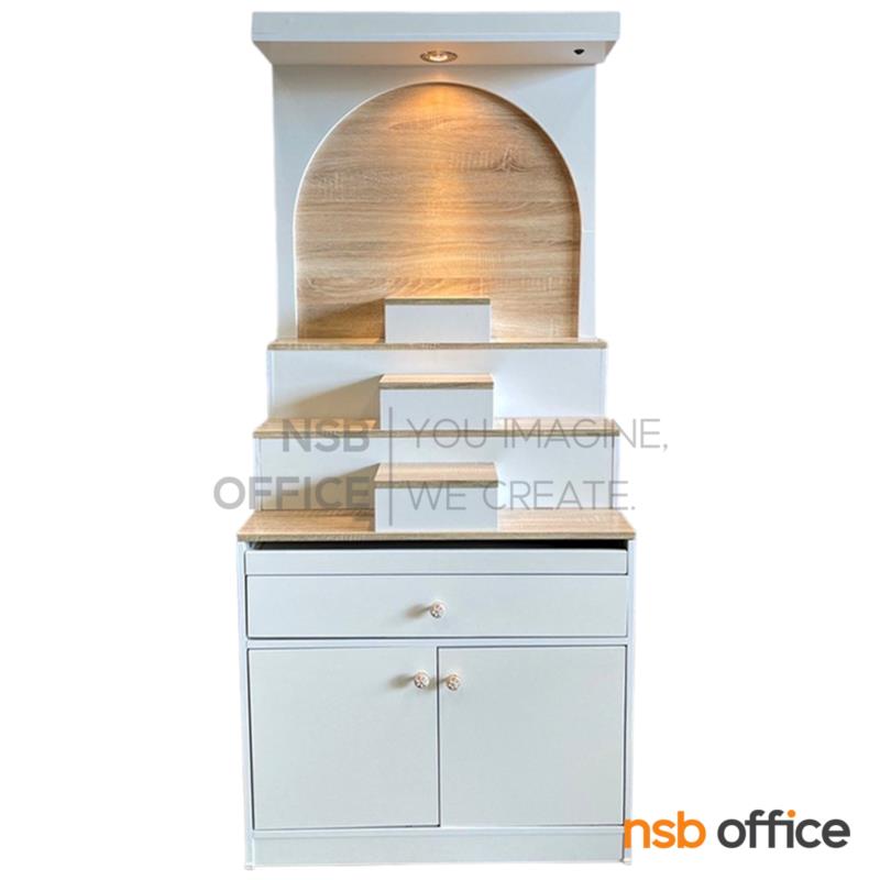 G18A021:โต๊ะหมู่บูชาโมเดิร์น  รุ่น พิกุล  ขนาด 80W cm. สีโซลิต/ขาว