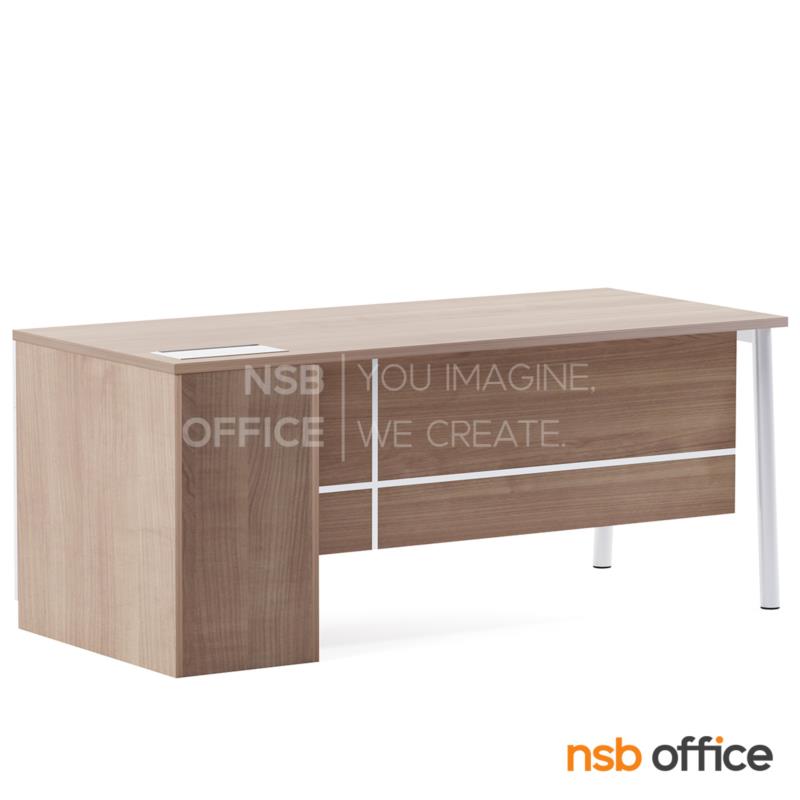 โต๊ะผู้บริหารหน้าตรง 3 ลิ้นชัก รุ่น Quorina (ควอริน่า) ขนาด 180W cm. ขาเหล็ก