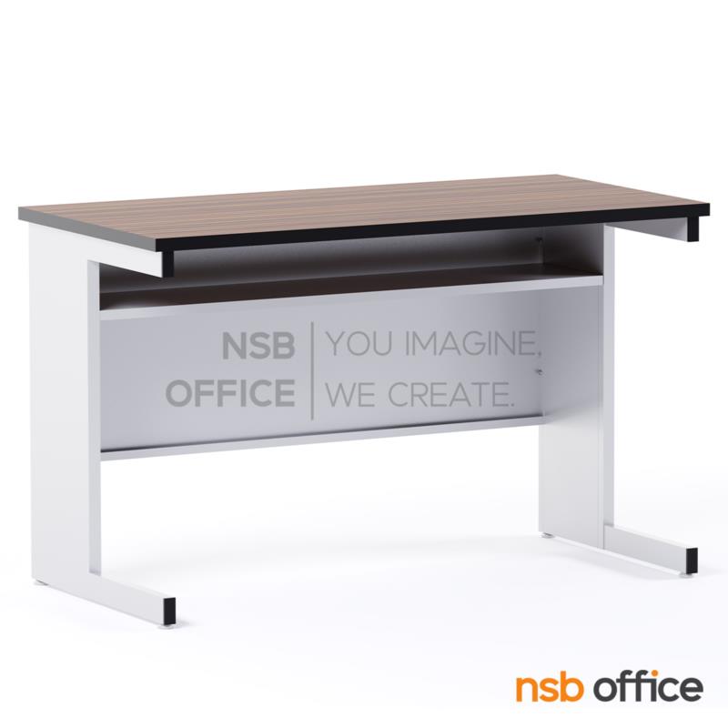 A05A038:โต๊ะประชุมตรง Top โฟเมก้าลายไม้ รุ่น Amolika (อโมลิก้า) ขนาด 120W ,150W ,180W cm.  ขาเหล็กตัวแอล