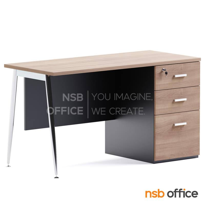 A10A176:โต๊ะทำงาน 3 ลิ้นชัก รุ่น Ceasar (ซีซาร์) ขนาด 120W, 150W cm. ขาเหล็ก