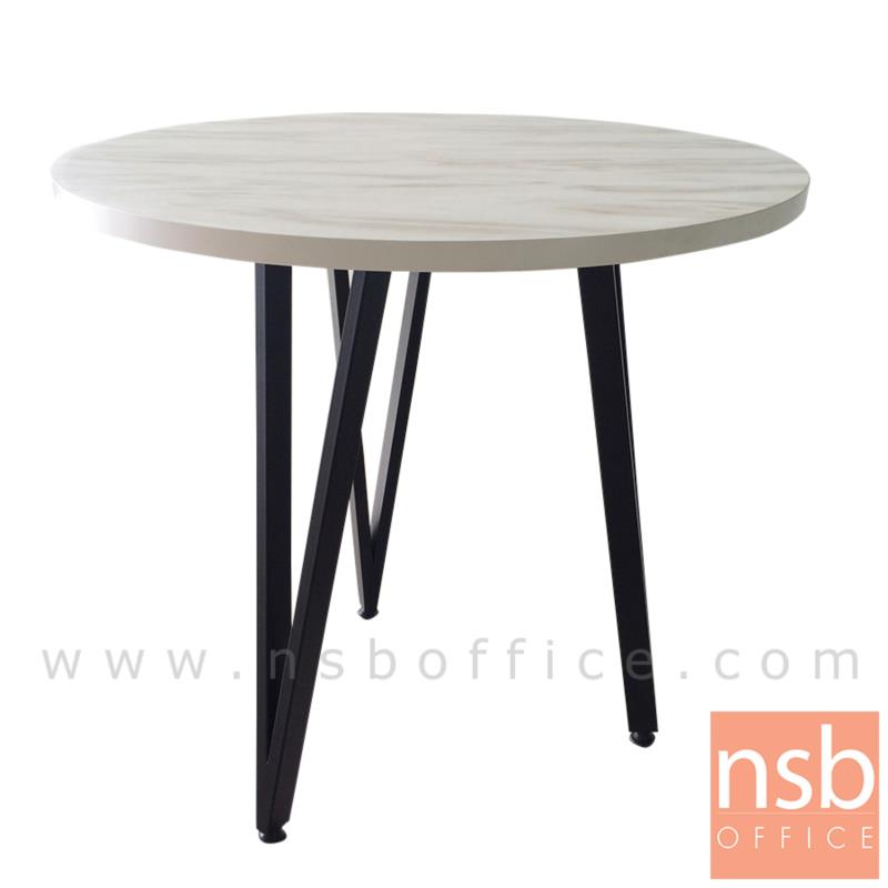 A14A245:โต๊ะกลมหน้าเมลามีน Di80 cm รุ่น Springfield (สปริงฟีลด์)   ขาเหล็กทรงสามเหลี่ยม