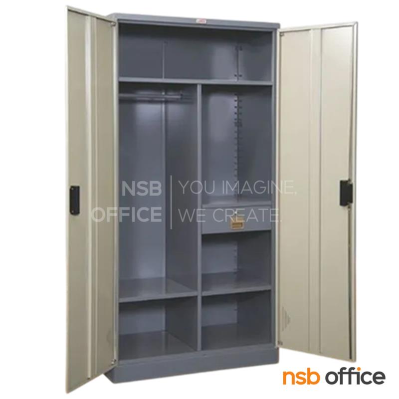 E29A042:ตู้เสื้อผ้าเหล็ก 2 บานเปิด รุ่น WD-02  มีลิ้นชัก