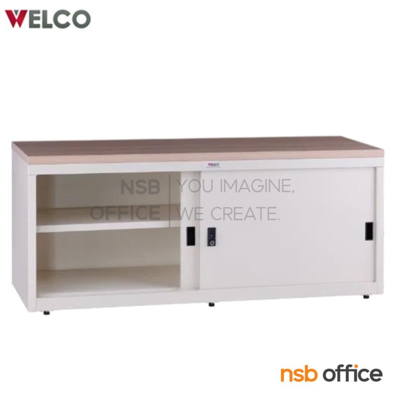 ตู้อเนกประสงค์บานเลื่อน หน้า Top ไม้ รุ่น WCAB11 ขนาด 120W*40D*50H cm. 
