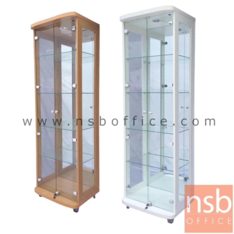 G06A019:ตู้โชว์กระจกดาวน์ไลท์สูง 190 ซม. รุ่น Walden (วอลเดน) มีไฟในตัว (หลังกระจกเงา)   