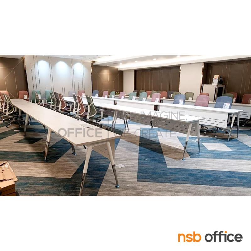 โต๊ะประชุมหัวโค้ง รุ่น Zormith (ซอร์มิธ) ขนาด 480W , 660W cm.  บังตาเหล็ก ขาเหล็ก