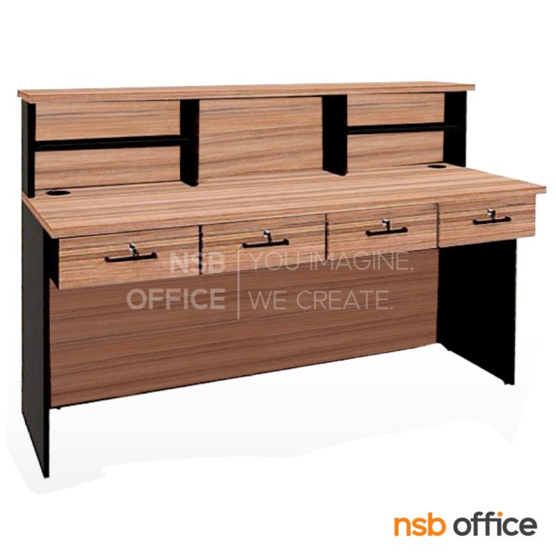 เคาน์เตอร์หน้าตรง รุ่น BCT-BDW-025 2 ,3,4 ลิ้นชัก ขนาด 80W ,120W ,160W cm.  เมลามีน สีวอลนัทตัดดำ