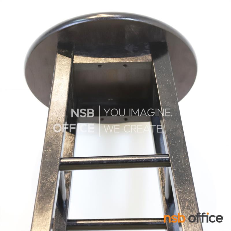 เก้าอี้บาร์สูงที่นั่งกลม ไม้ยางพารา  สีธรรมชาติ, สีสัก, สีโอ๊ค และสีขาว 