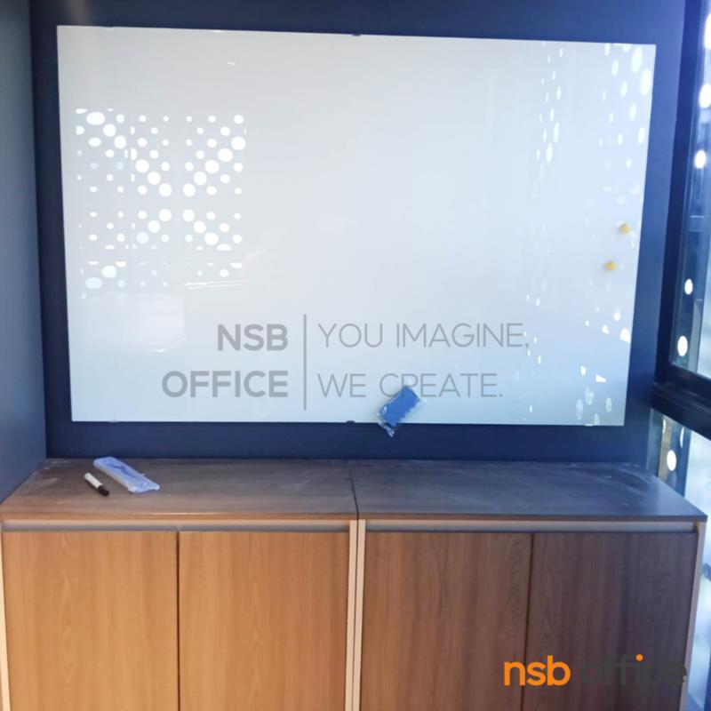 ไวท์บอร์ดกระจกแม่เหล็ก พร้อมถาดวางปากกา Tisdale (ทิสเดล) ขนาด 120W, 150W, 200W cm. 