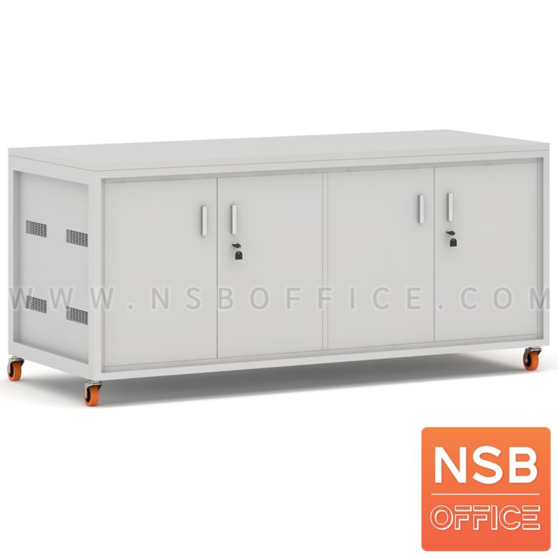 C12A018:ตู้แลปเก็บอุปกรณ์ บานเปิด รุ่น Senior (ซีเนี่ยร์) top HPL ขนาด 180W cm. ล้อเลื่อน เคลื่อนย้ายได้