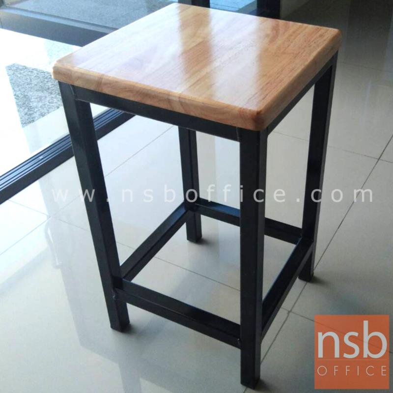 เก้าอี้สตูลที่นั่งไม้เหลี่ยมใหญ่พิเศษ  รุ่น ROSE (โรส)  ขาเหล็กทำสี