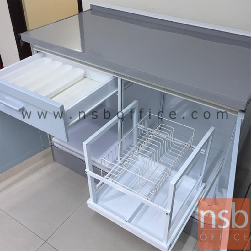 ตู้เคาน์เตอร์หน้าเรียบ 1 ลิ้นชัก 2 บานเปิด  รุ่น MT1015 ขนาด 100 cm. 