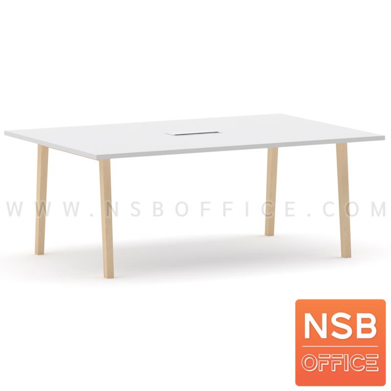 โต๊ะประชุมทรงสี่เหลี่ยม  รุ่น Kenya (เคนย่า) ขนาด 180W*120D cm ขาไม้จริง