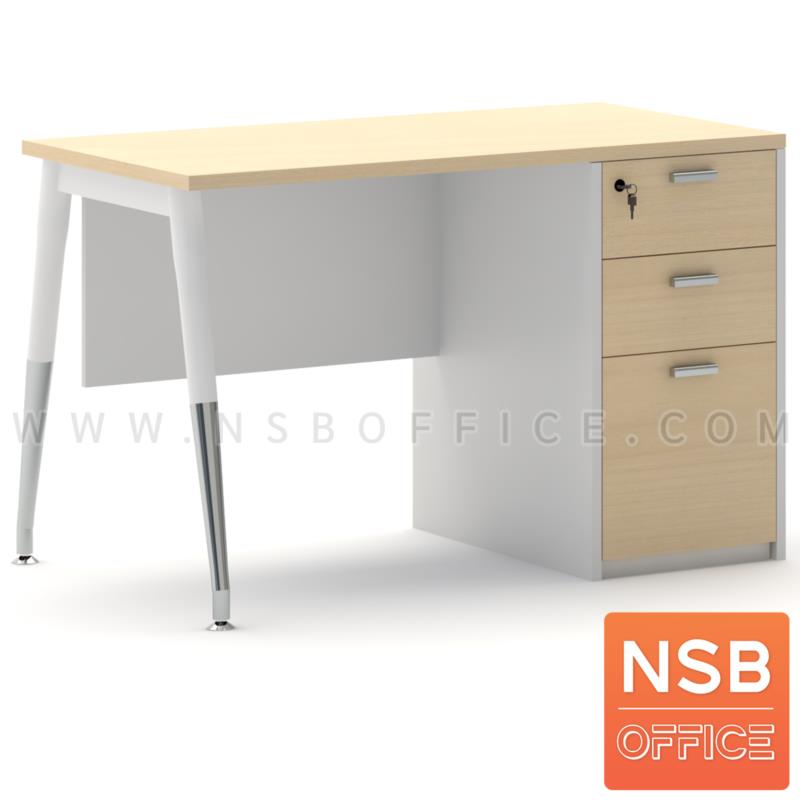 A18A025:โต๊ะทำงาน 3 ลิ้นชักข้าง รุ่น MODERN-3  ขาเหล็กวีคว่ำ