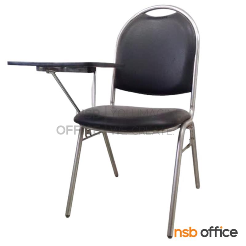 B07A001:เก้าอี้เลคเชอร์หุ้มหนังเทียม (PVC) รุ่น Kuro (คุโระ) ขาเหล็กชุบโครเมี่ยมและขาเหล็กพ่นดำ 