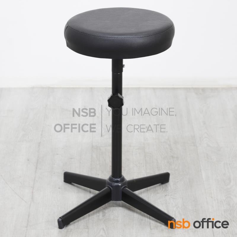 เก้าอี้บาร์สตูลที่นั่งกลม รุ่น Lilybelle (ลิลลี่เบล) ขนาด 30Di*58H cm. ขาเหล็กพ่นดำ 4 แฉก