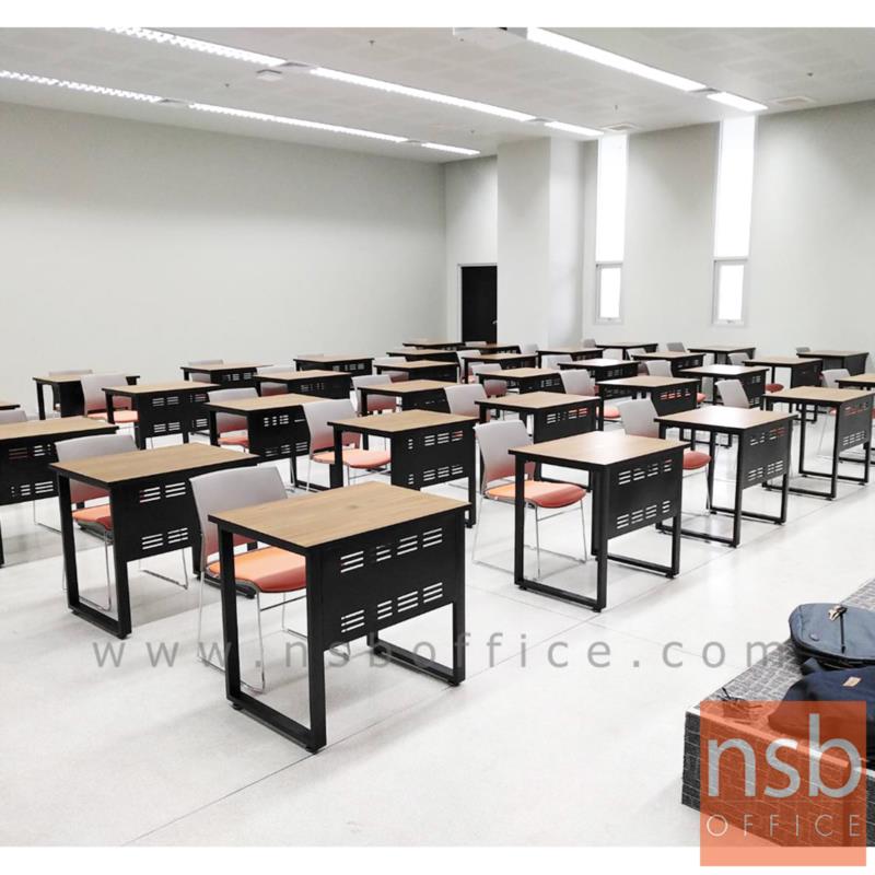 โต๊ะทำงาน รุ่น Aaron (อาร์รอน) 80,100,120,135,150 cm บังตาเหล็ก ขาเหล็กสีดำ