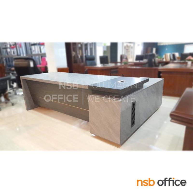 โต๊ะผู้บริหารตัวแอล รุ่น Campbell (แคมป์เบล) ขนาด 200W , 240W cm. พร้อมตู้ข้างและลิ้นชักล้อเลื่อน
