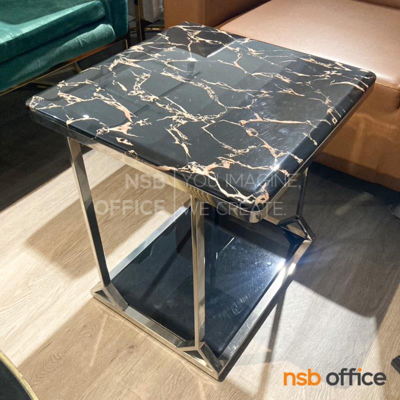 B13A236:โต๊ะกลางหินอ่อน รุ่น Buble ขนาด 45W cm. โครงเหล็กฐานหินอ่อนสีดำ