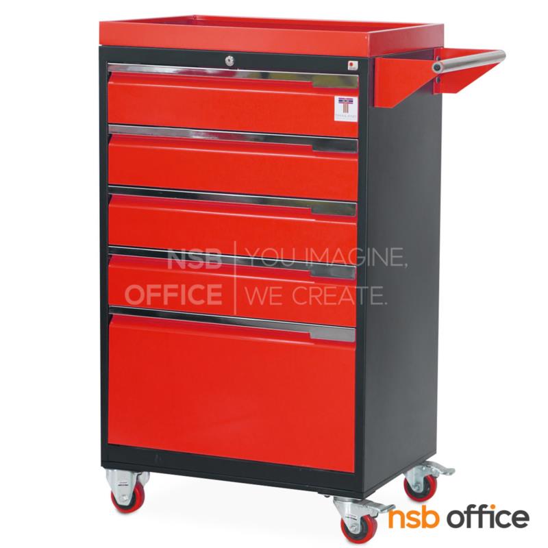 รถเข็นเครื่องมือช่าง 5 ลิ้นชัก MDD-50 (พิเศษ ลิ้นชักล่างมีช่องแบ่ง มีถาดวางของด้านบน)  