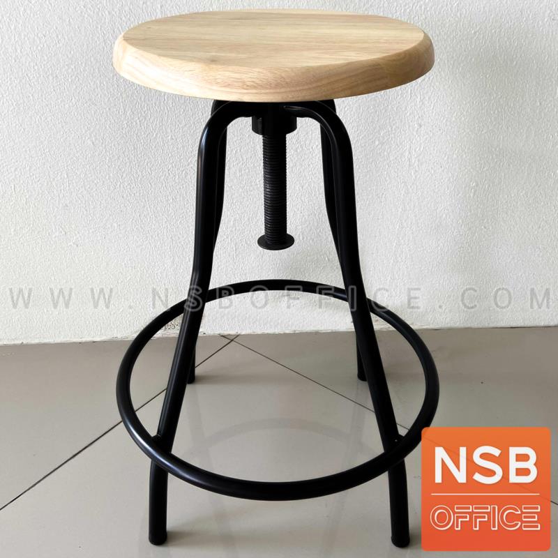 B02A102:เก้าอี้บาร์สตูลหน้าไม้ที่นั่งกลม รุ่น Restorex  โครงเหล็ก 
