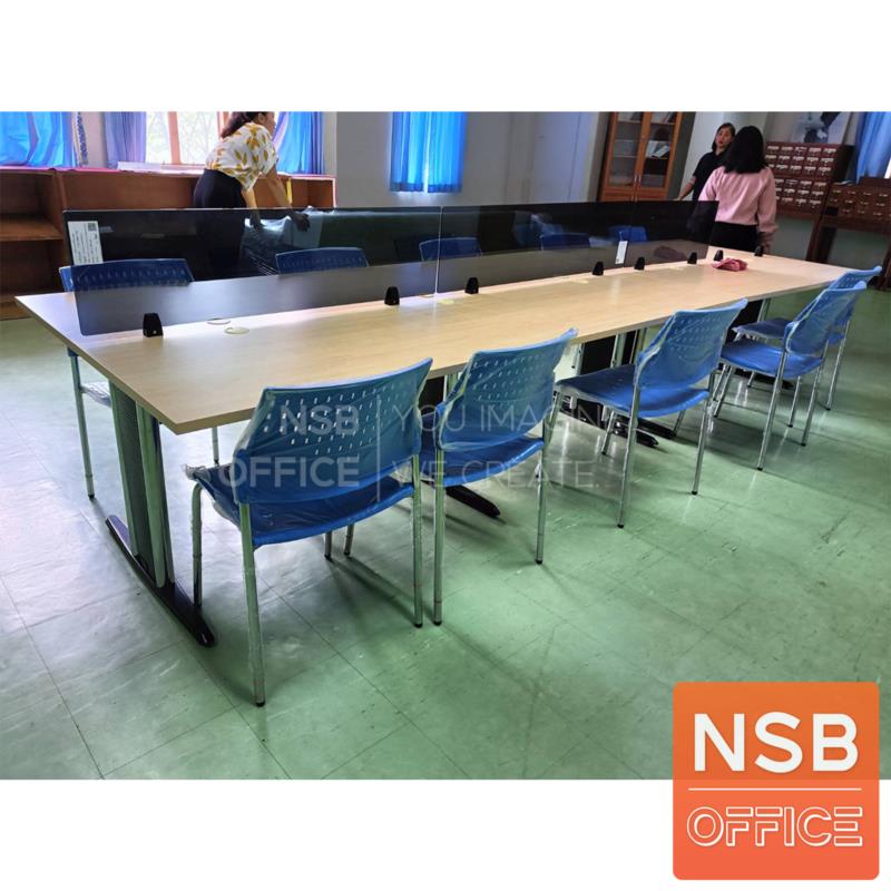 ชุดโต๊ะทำงานกลุ่ม ขาตัวที ร้อยสายไฟได้  