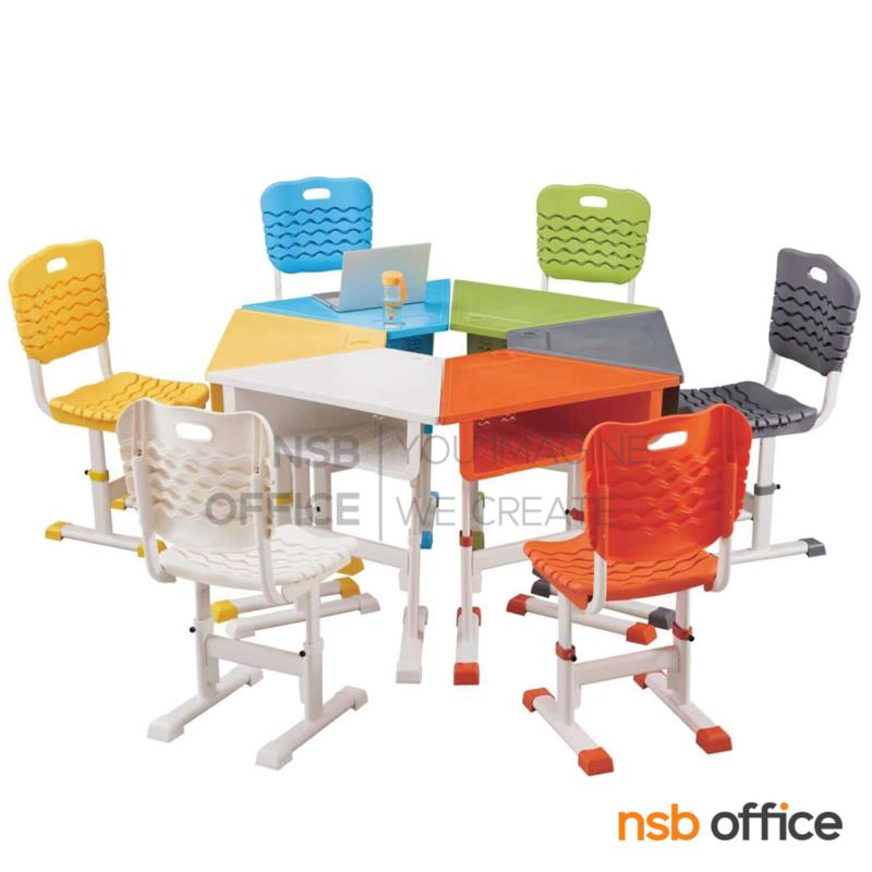 H02A008:ชุดโต๊ะและเก้าอี้นักเรียนสีสัน หน้าตรง รุ่น Twinkies (ทวิงกี้)  