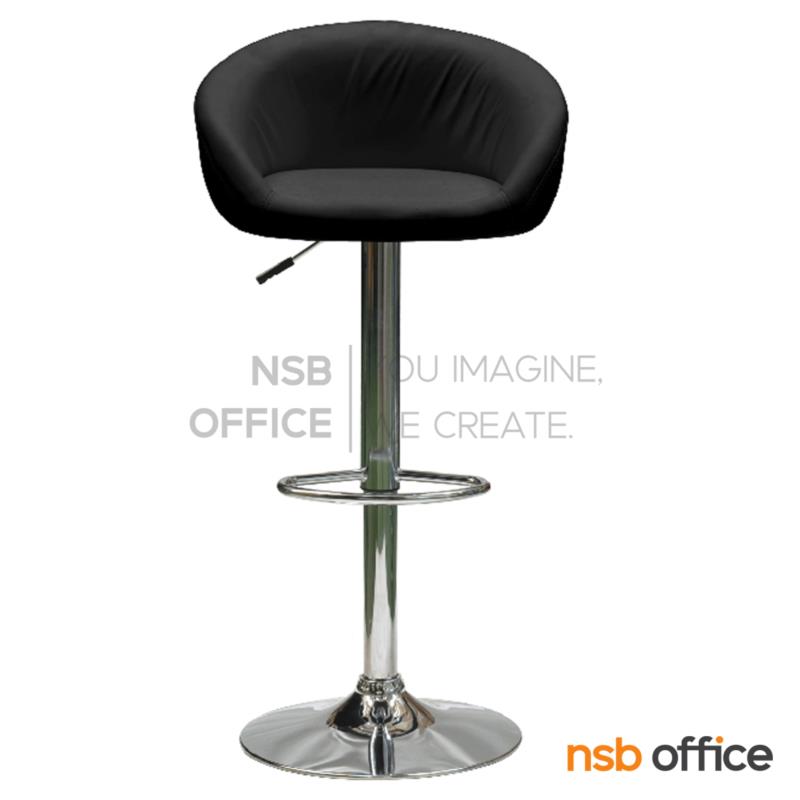 เก้าอี้บาร์สูงหนังเทียม รุ่น Zenda (เซนด้า) ขนาด 53W cm.  ขาโครเมี่ยมฐานจานกลม