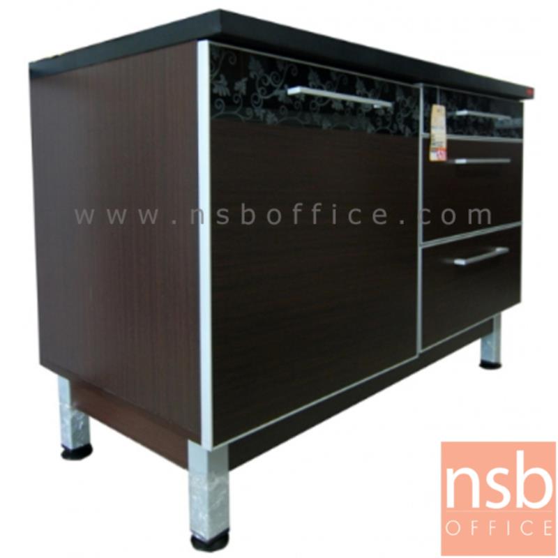 ตู้เคาน์เตอร์ กว้าง 120 ซม. TOP เมลามีนสีดำล้วน รุ่น Sanity (แซนนิตินี้)  