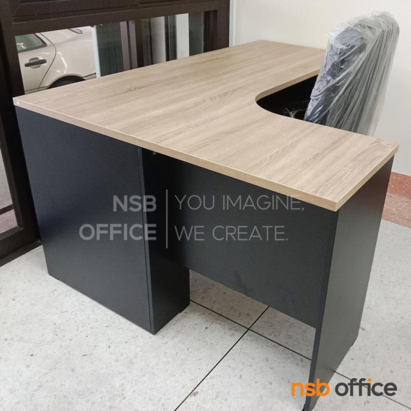 โต๊ะทำงานตัวแอลหน้าโค้งเว้า รุ่น CASCAIS (กัชไกช์) ขนาด 160W cm. เมลามีน