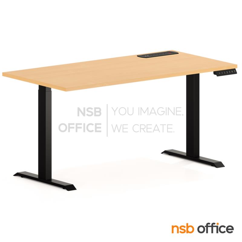A44A004:โต๊ะทำงานปรับระดับ Sit 2 Stand ระบบไฟฟ้า รุ่น Flaxen 3 (แฟลกซ์เซ็น 3) ขนาด 150W, 180W cm.  พร้อมป็อปอัพรุ่น A24A042 ขาเหล็กเหลี่ยม