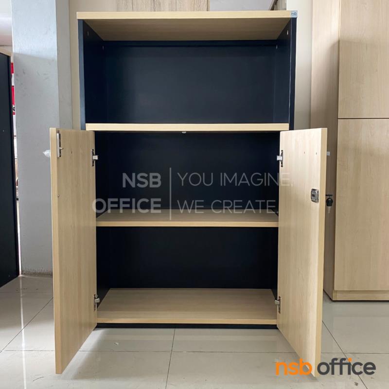ตู้เอกสาร สูง 120 cm. บนโล่ง ล่าง 2 บานเปิดทึบ รุ่น CS-002  เมลามีน