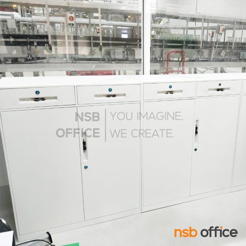 ตู้เหล็ก 2 ลิ้นชัก 2 บานเปิด รุ่น Kelvin (เคลวิน)  ขนาด 90W*40D*109H cm.  