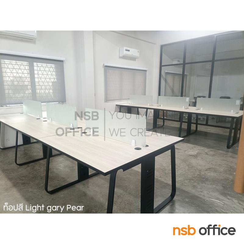 ชุดโต๊ะทำงานกลุ่ม  รุ่น Lenka 1 (เล็งกา 1) 4, 6  ที่นั่ง พร้อมมินิสกรีน ขาเหล็ก