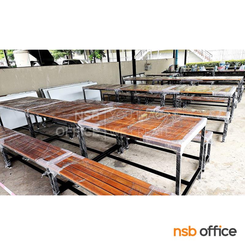 ชุดโต๊ะและเก้าอี้รับประทานอาหารไม้ยางพาราทำสีสักทอง  ขนาด 120W,150W,180W cm.  พร้อมเก้าอี้ 