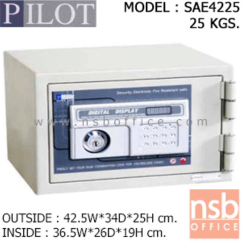 F01A028:ตู้เซฟดิจิตอล 25 กก. (1 กุญแจไข / 1 รหัสกด) ขนาด 42W*34D*25H cm.   