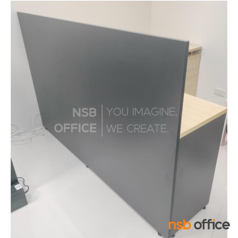 โต๊ะทำงานตัวแอล 2 ลิ้นชัก  รุ่น MN-WYT1416 ขนาด 140W ,160W cm.  พร้อมแผ่นไม้กั้นข้างโต๊ะ เมลามีน