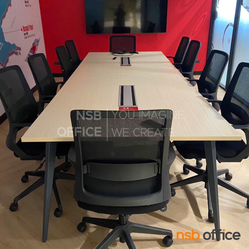 โต๊ะประชุมทรงสี่เหลี่ยม รุ่น Saphira (ซาฟิร่า)  ขนาด 320W*120D cm. ขาเหล็กสีเทาฟ้า