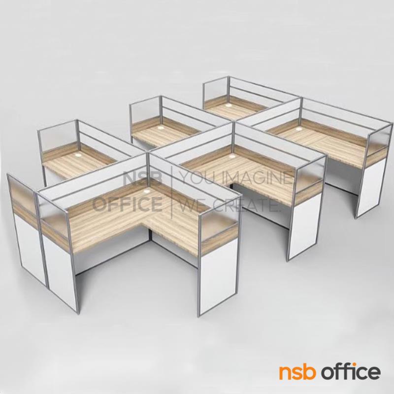 A04A210:ชุดโต๊ะทำงานกลุ่มตัวแอล รุ่น Solvyn (โซลวีน)  6 และ 8 ที่นั่ง ขนาด 458W ,610W cm.  