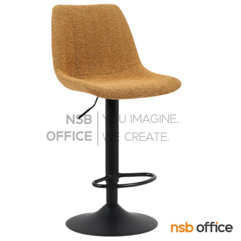 B18A159:เก้าอี้บาร์โมดิร์นหุ้มผ้า รุ่น Snowvia (สโนว์เวียร์)   โช้คแก๊ส ขาเหล็กพ่นดำฐานจานกลม