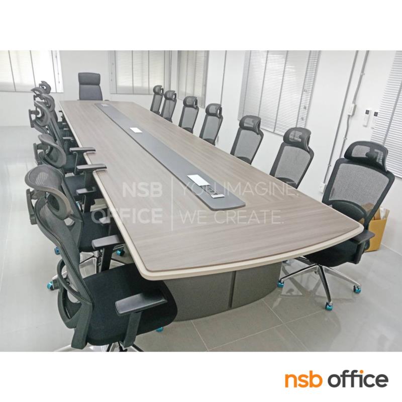 โต๊ะประชุมหัวโค้ง รุ่น Ruby (รูบี้) ขนาด 360W, 600W, 800W cm. มุมมน มีคาดกลาง