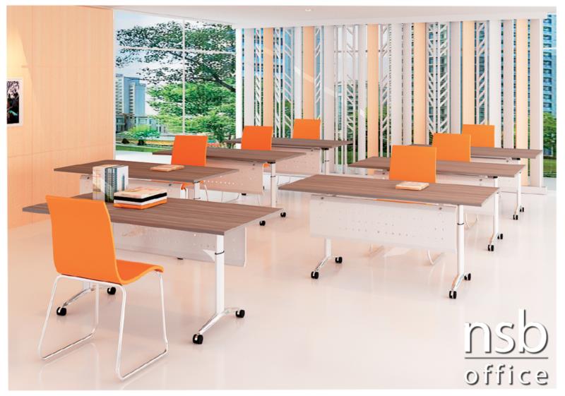 โต๊ะประชุมทรงสี่เหลี่ยม  รุ่น Quirinus 8 ,10 ที่นั่ง ขนาด 200W ,240W cm.  ขาเหล็กตัวที 